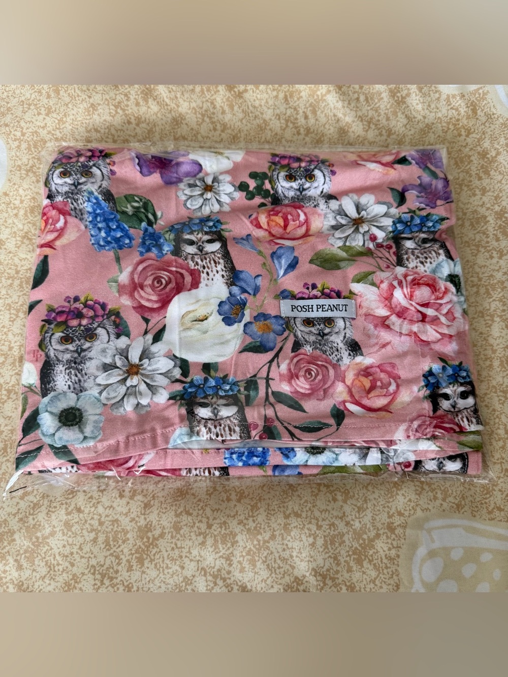 Posh Peanut Dixie Owl Floral Swaddle (No Headband)